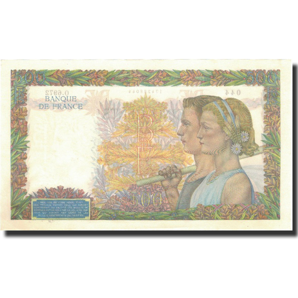 Francia, 500 Francs, La Paix, 1942, 1942-10-01, SPL+, Fayette:32.41, KM:95b