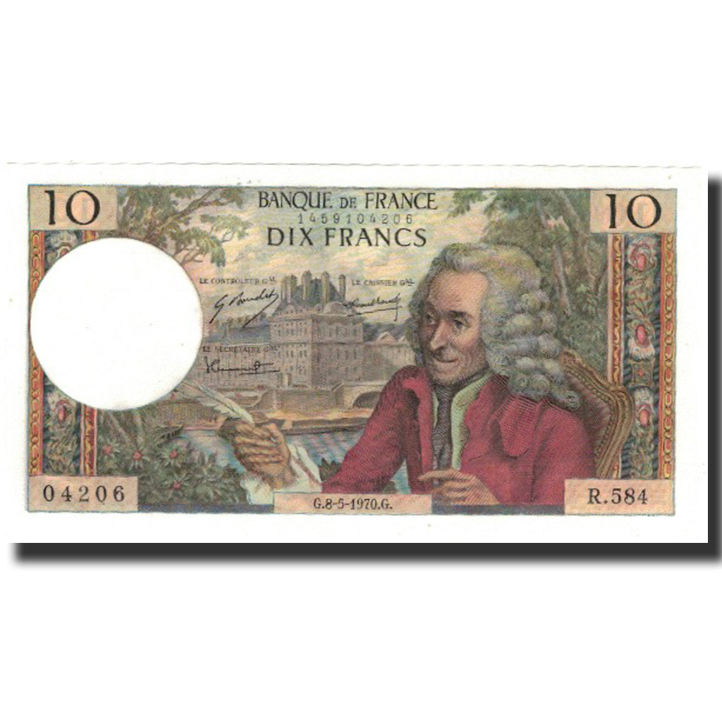 Frankreich, 10 Francs, Voltaire, 1970, 1970-05-08, UNZ, Fayette:62.44, KM:147c