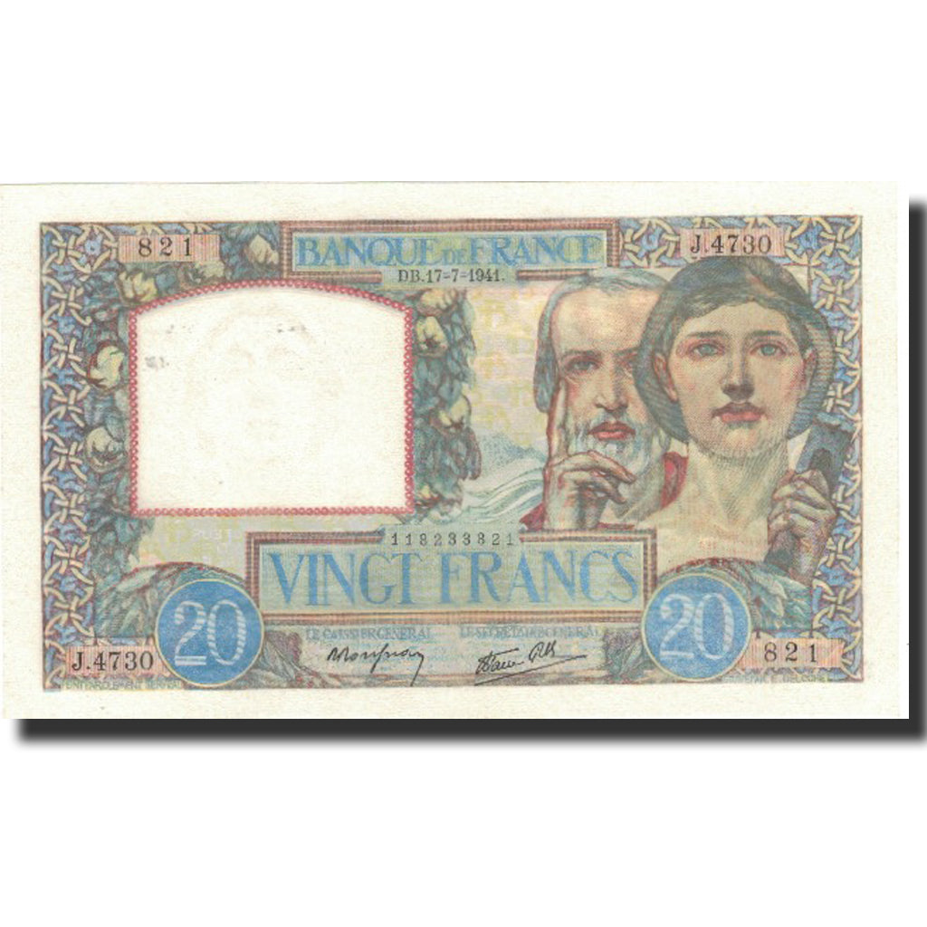 Frankrijk, 20 Francs, Science et Travail, 1941, 1941-07-17, NIEUW