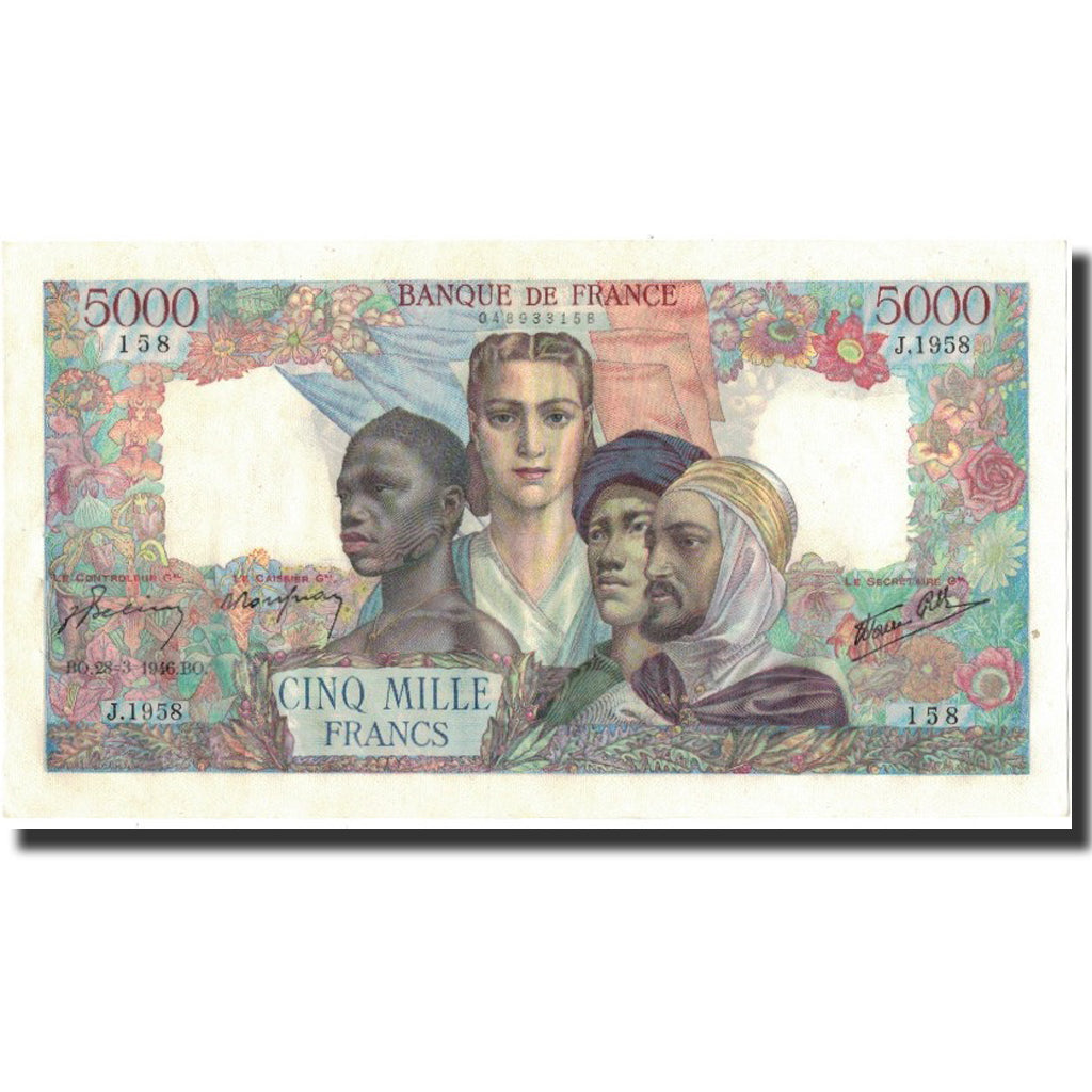 France, 5000 Francs, Empire Français, 1946, 1946-03-28, UNC(60-62)