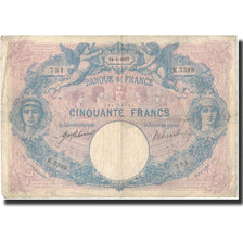 Francja, 50 Francs, Bleu et Rose, 1917, 1917-04-14, VF(20-25), Fayette:14.30