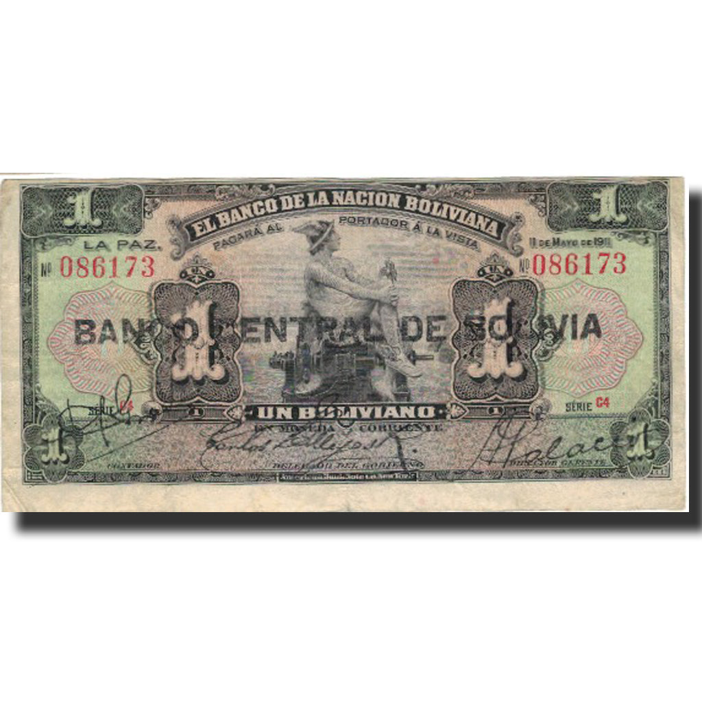 Billet, Bolivie, 1 Boliviano, 1911, 1911-05-11, KM:103a, TB