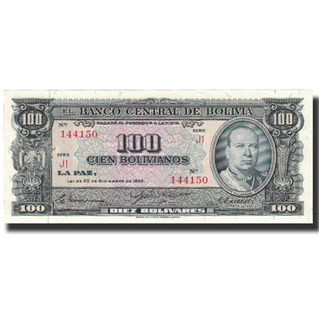 Banknote, Bolivia, 100 Bolivianos, 1945, 1945-12-20, KM:147, UNC(64)