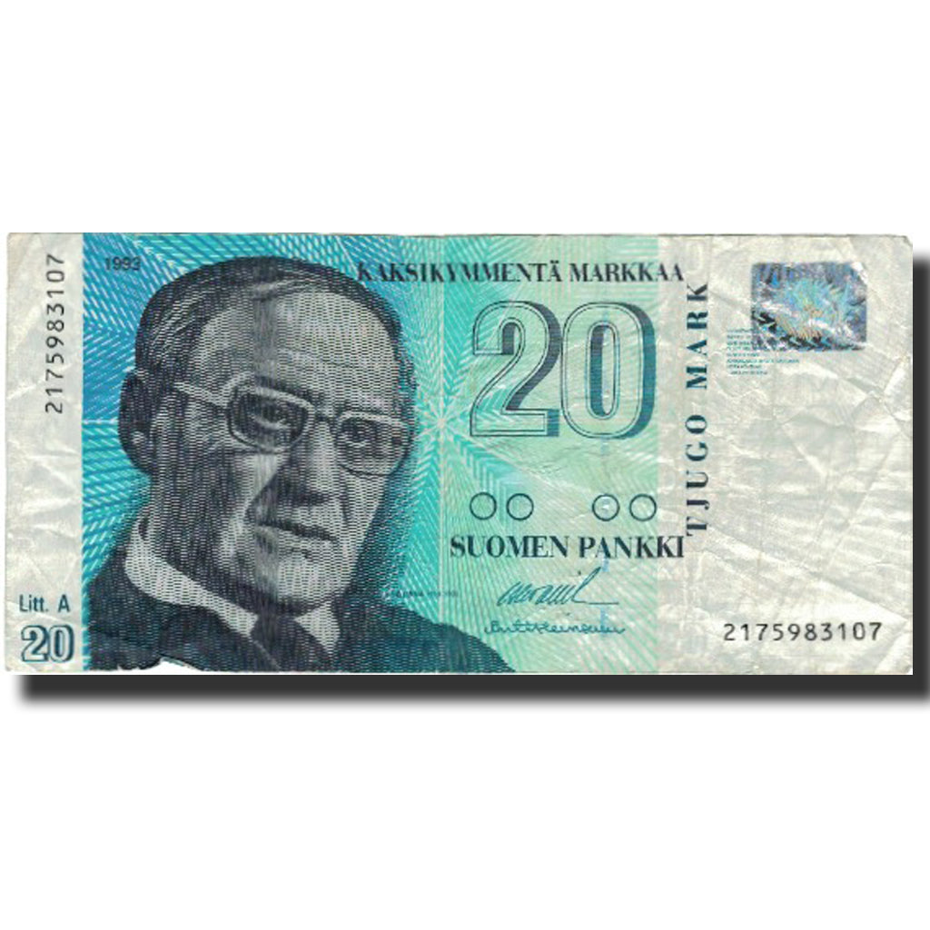 Banknote, Finland, 20 Markkaa, 1993, 1993, KM:123, VF(30-35)
