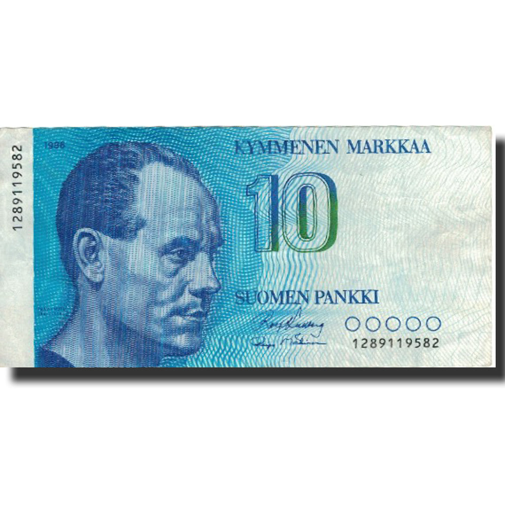 Geldschein, Finnland, 10 Markkaa, 1986, 1986, KM:113a, SS