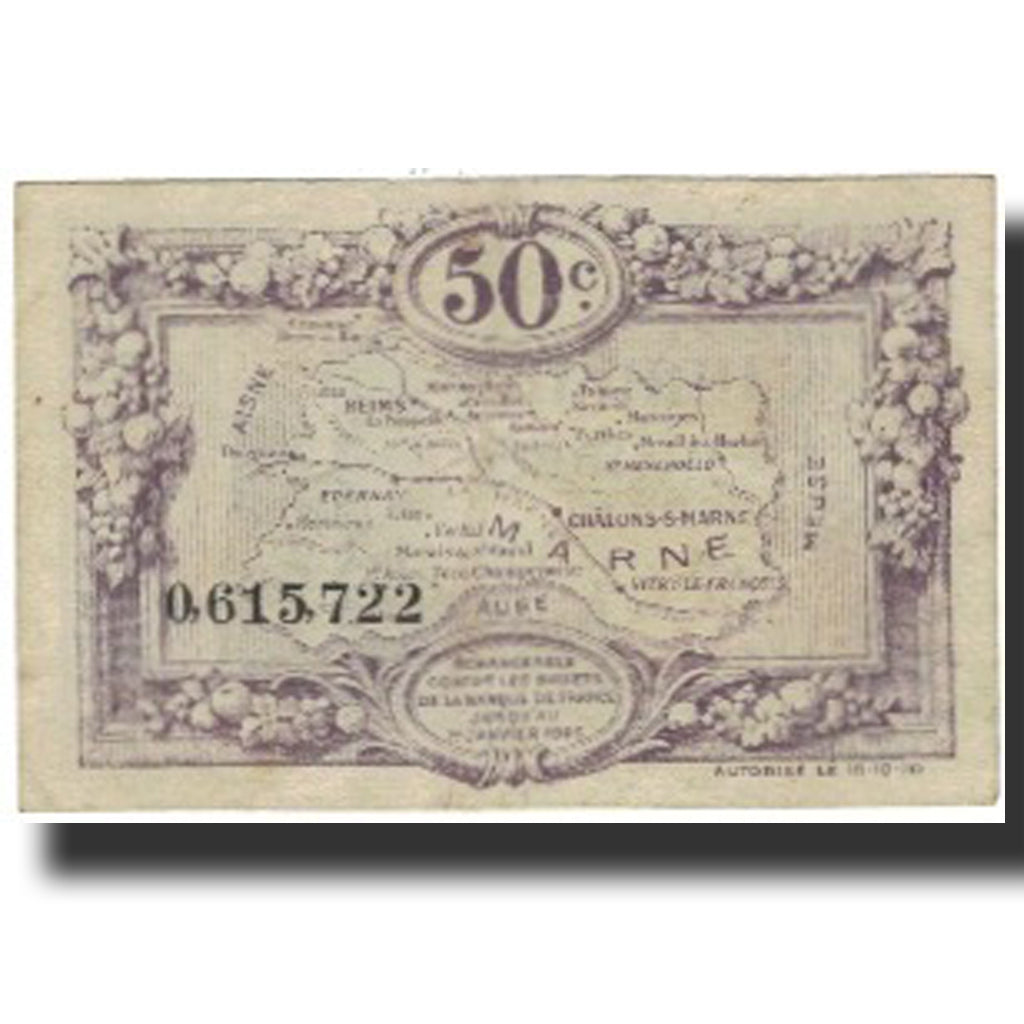 France, Marne, 50 Centimes, 1926, EF(40-45), Pirot:43-1