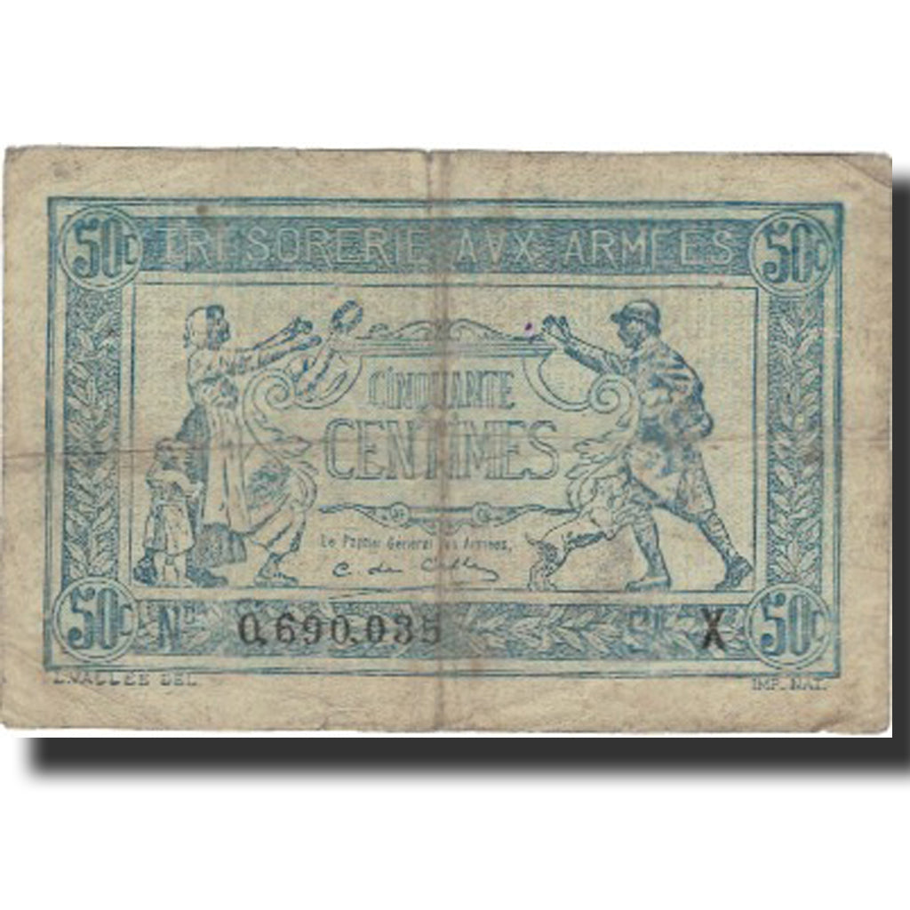 France, 50 Centimes, 1917, 1917, VF(20-25), KM:M4