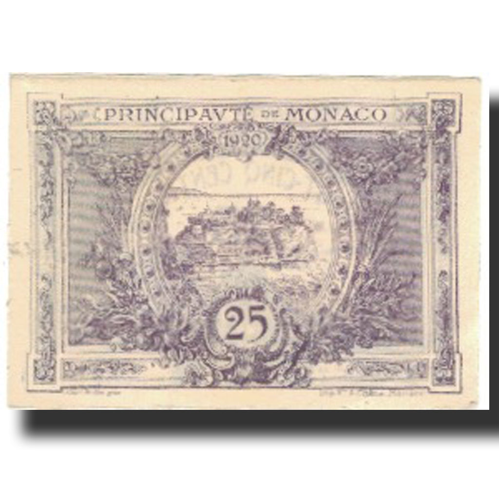 Nota, Mónaco, 25 Centimes, 1920, 16-03 (20-03) 1920, KM:2c, UNC(60-62)