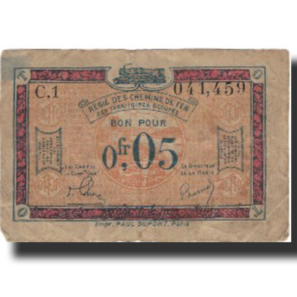 France, Régie des chemins de Fer, 5 Centimes, undated (1923), B, Pirot:135-4