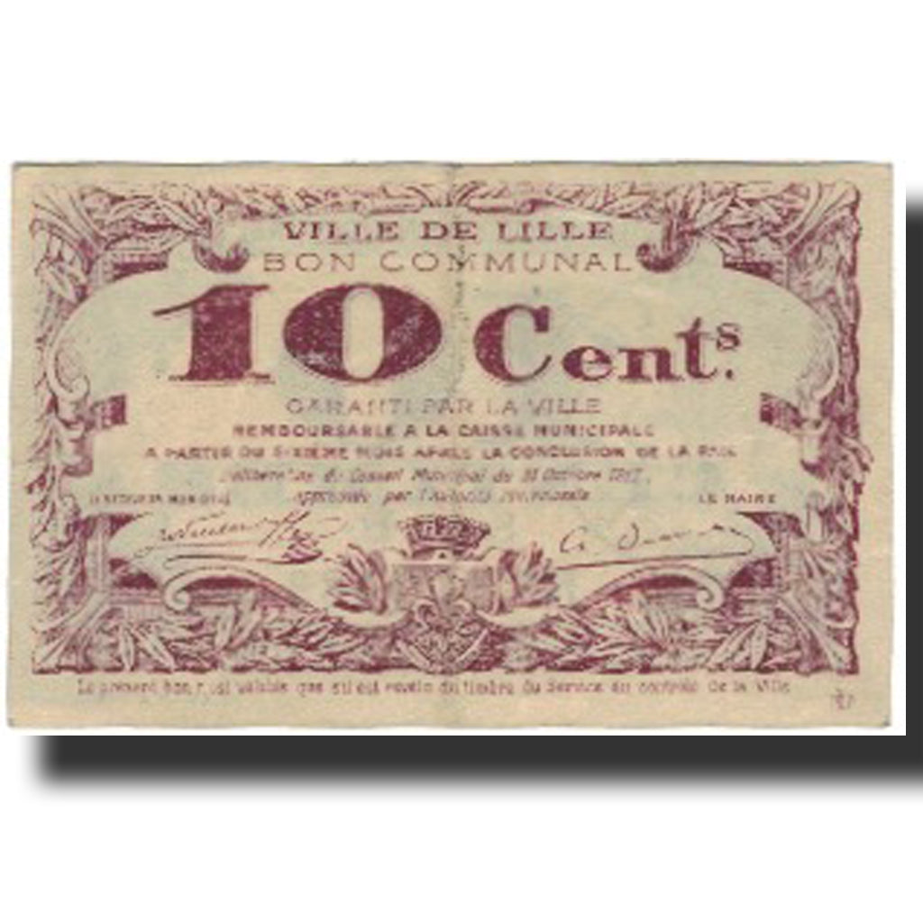 Francia, Lille, 10 Centimes, 1917, BC, Pirot:59-1632