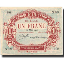 France, Lille, 1 Franc, 1915, TB+, Pirot:59-1589