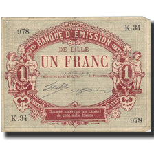 France, Lille, 1 Franc, 1914, VF(20-25), Pirot:59-1589