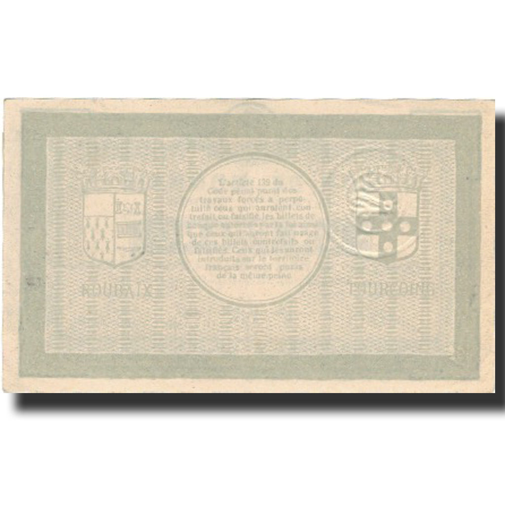 Billet, France, Roubaix et Tourcoing, 1 Franc, SPL, Pirot:59-2058