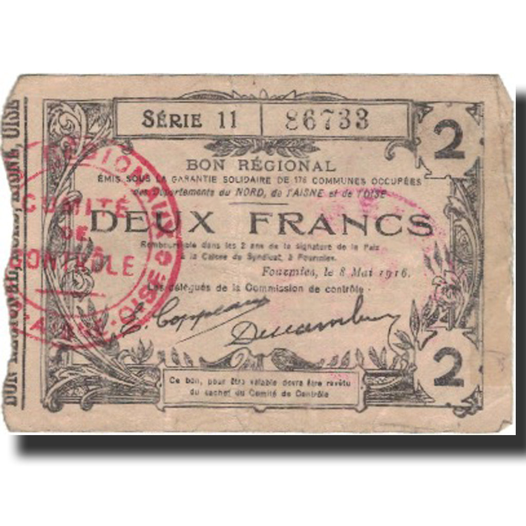 Frankreich, Laon, 2 Francs, 1916, S+, Pirot:02-1310