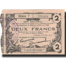 France, Laon, 2 Francs, 1916, TTB+, Pirot:02-1310