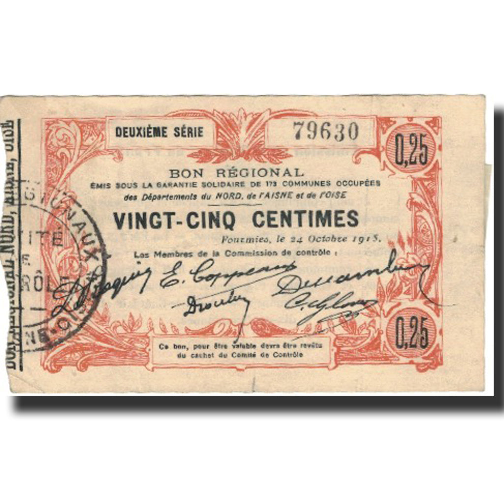 France, Laon, 25 Centimes, 1915, TTB+, Pirot:02-1300