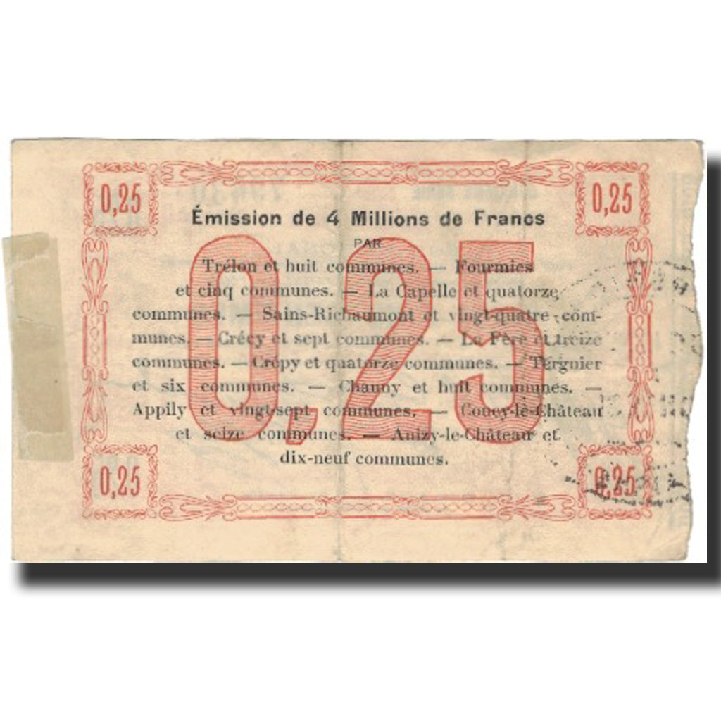 France, Laon, 25 Centimes, 1915, TTB+, Pirot:02-1300