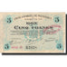 Frankrijk, Maubeuge, 5 Francs, 1914, TTB, Pirot:59-1814