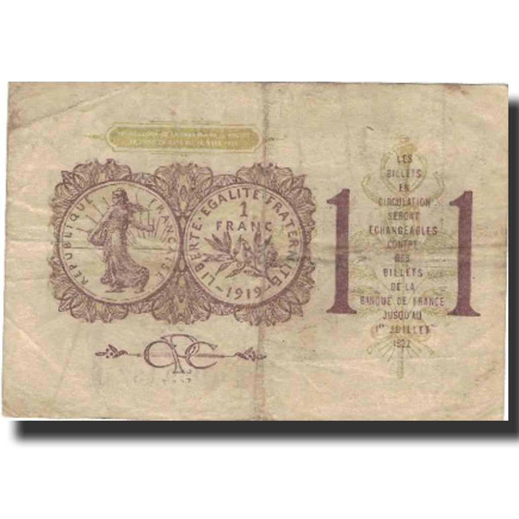 France, Paris, 1 Franc, 1920, EF(40-45), Pirot:97-23