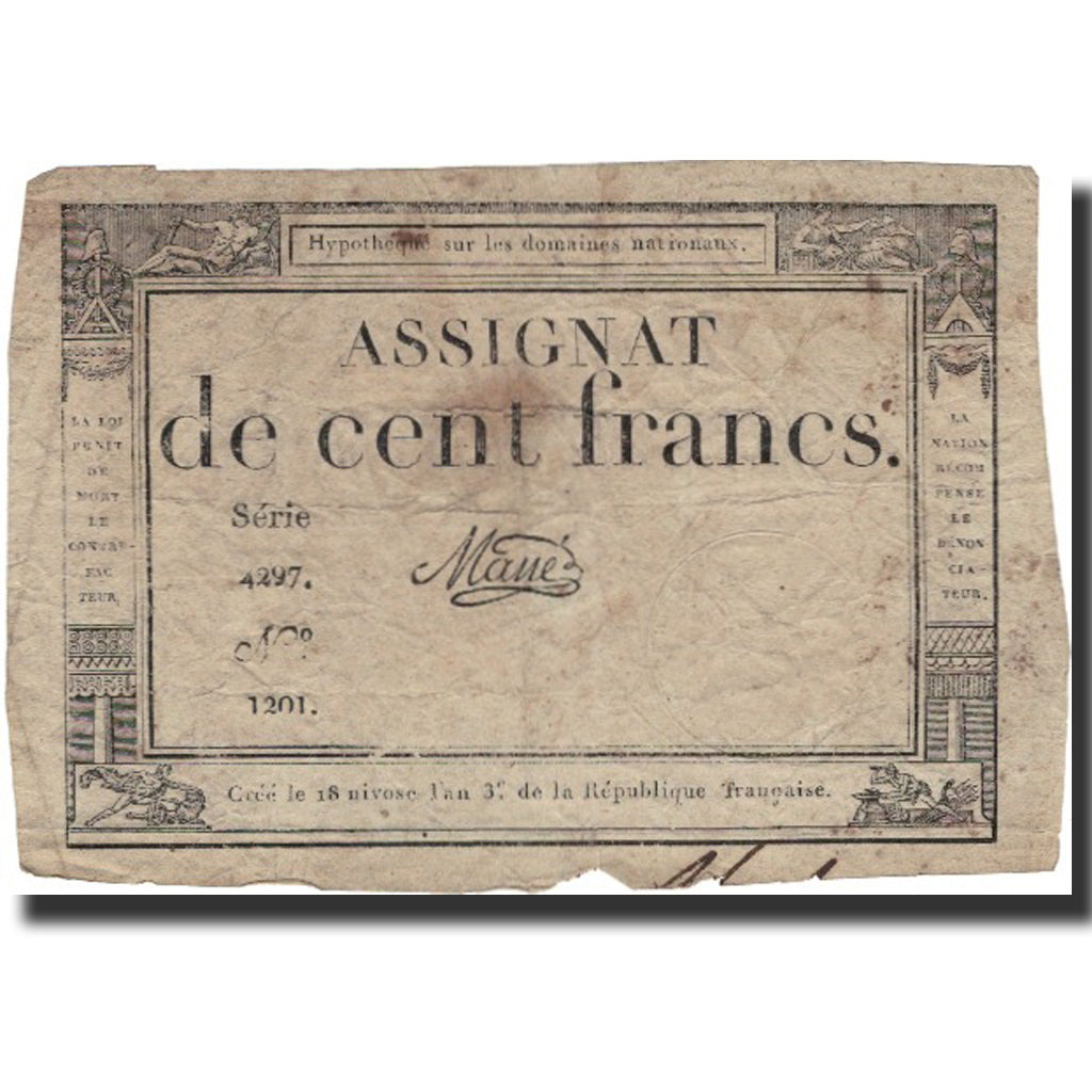 Frankreich, 100 Francs, 1795, 1795-01-07, S, KM:A78
