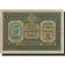 Banknote, Italy, 2 Lire, 1918, 1918-01-02, KM:M5, VF(20-25)