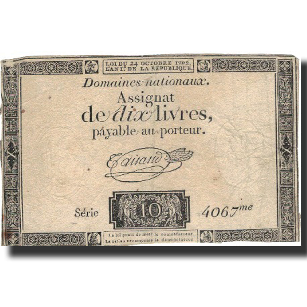France, 10 Livres, 1792, 1792-10-24, EF(40-45), KM:A51