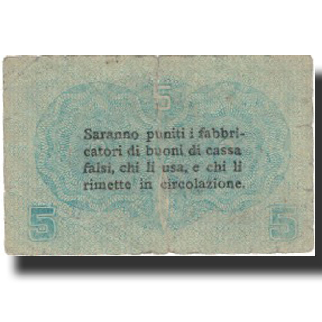 Banknote, Italy, 5 Centesimi, 1918, 1918-11-02, KM:M1, F(12-15)