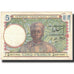 Banknot, Francuska Afryka Równikowa, 5 Francs, Undated (1942), KM:6a, AU(50-53)