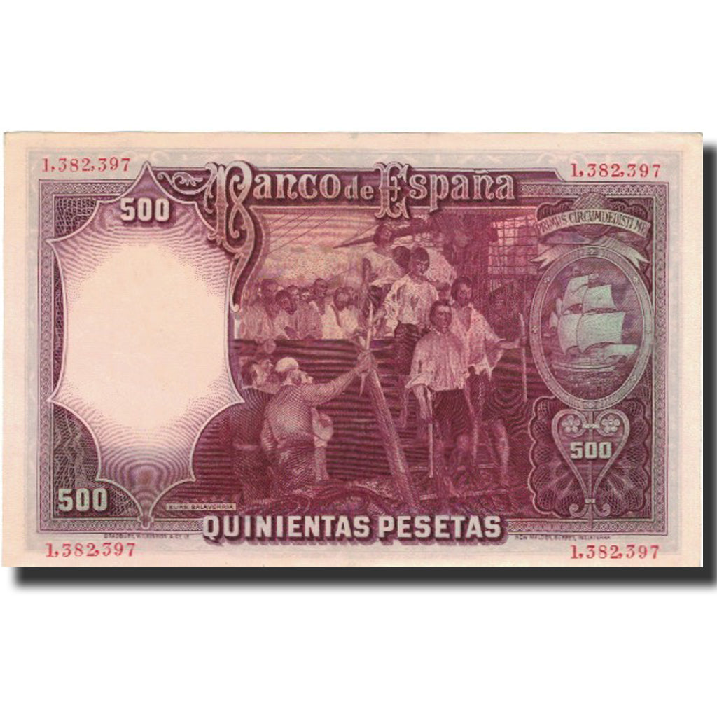 Banknote, Spain, 500 Pesetas, 1931, 1931-04-25, KM:84, UNC(60-62)