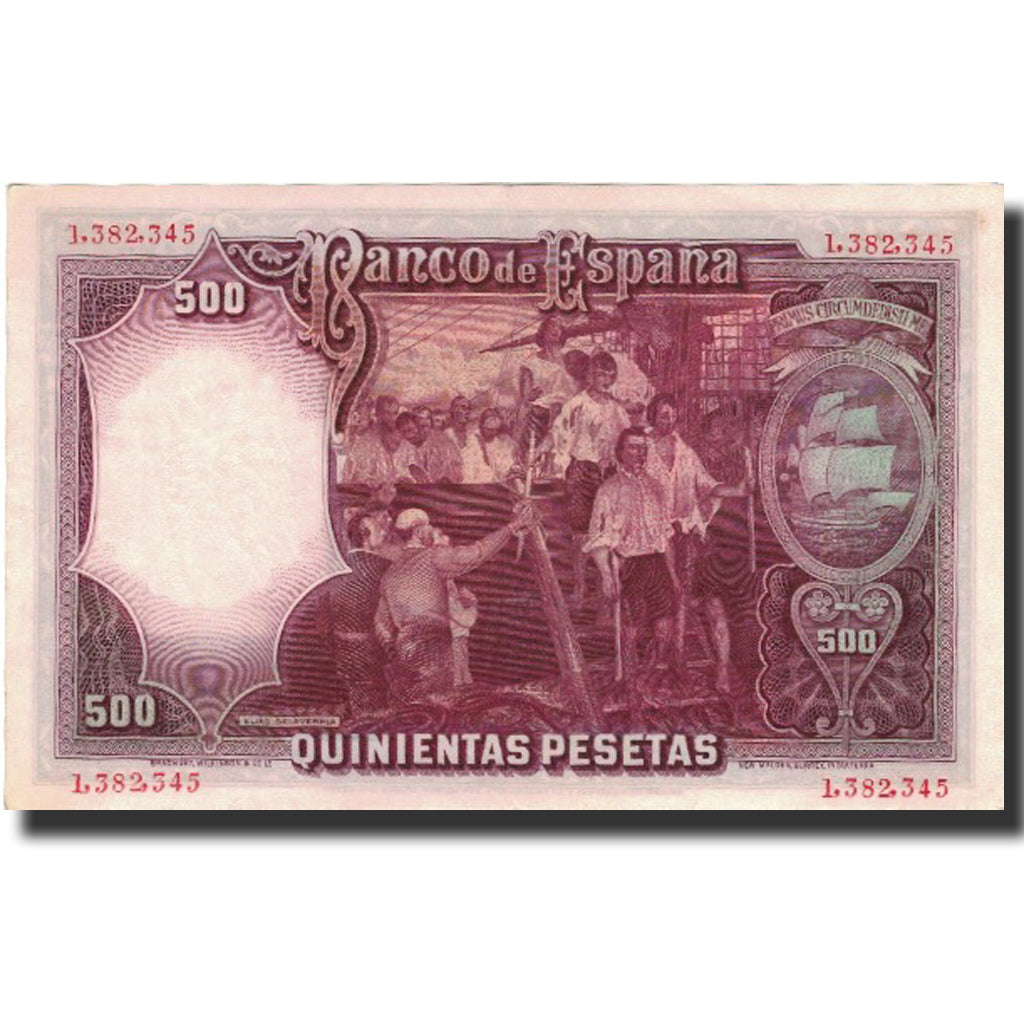 Banknote, Spain, 500 Pesetas, 1931, 1931-04-25, KM:84, UNC(60-62)