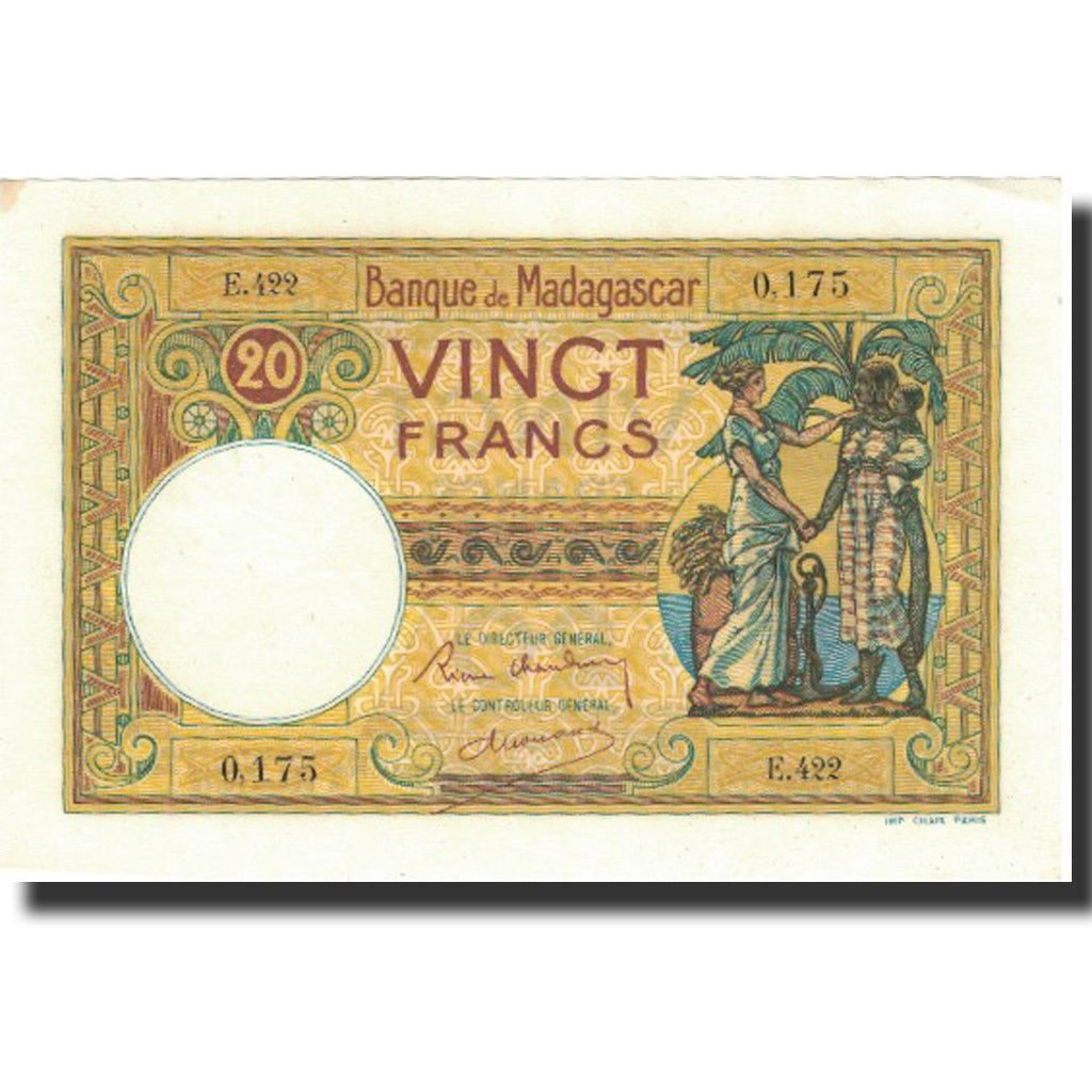 Billete, 20 Francs, 1937-1947, Madagascar, KM:37, SC