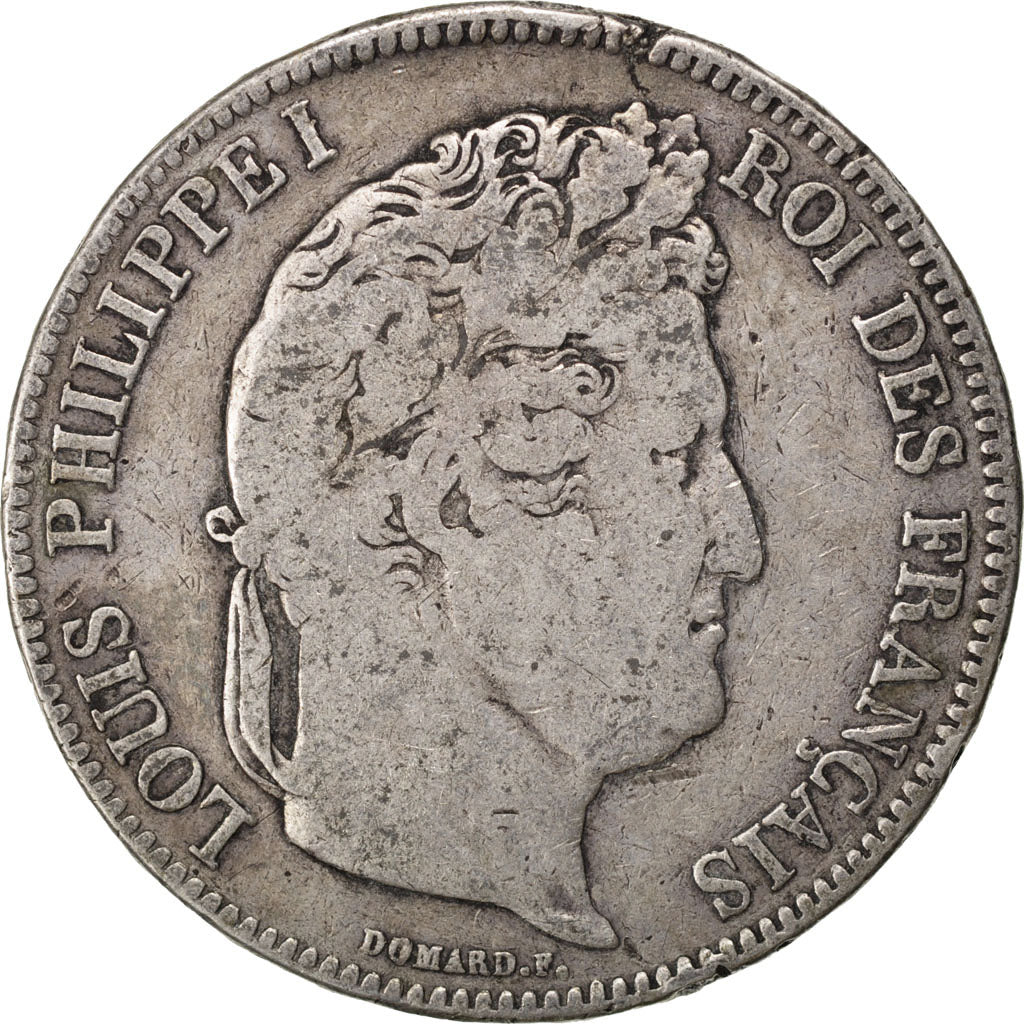 FRANCE, Louis-Philippe, 5 Francs, 1833, Perpignan, KM #749.11, VF(20-25),...