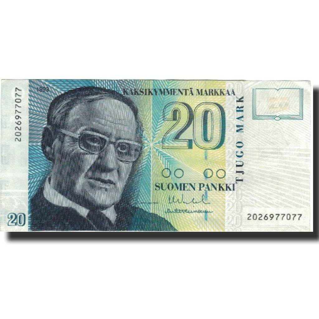 Banconote, Finlandia, 20 Markkaa, 1993, 1993, KM:122, BB