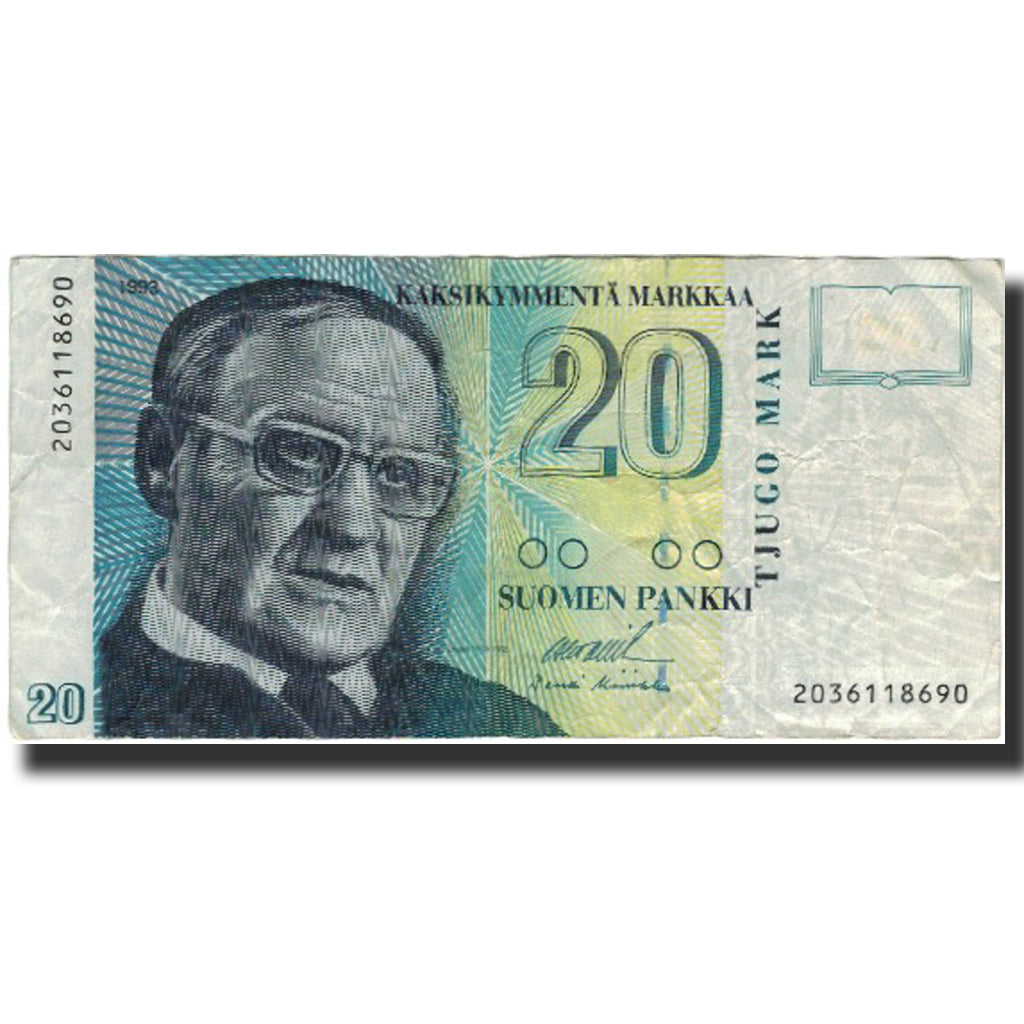 Banknote, Finland, 20 Markkaa, 1993, 1993, KM:122, VF(20-25)