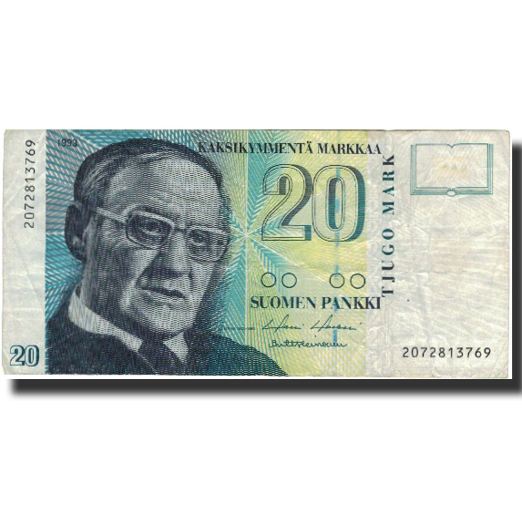 Banknote, Finland, 20 Markkaa, 1993, 1993, KM:122, VF(30-35)