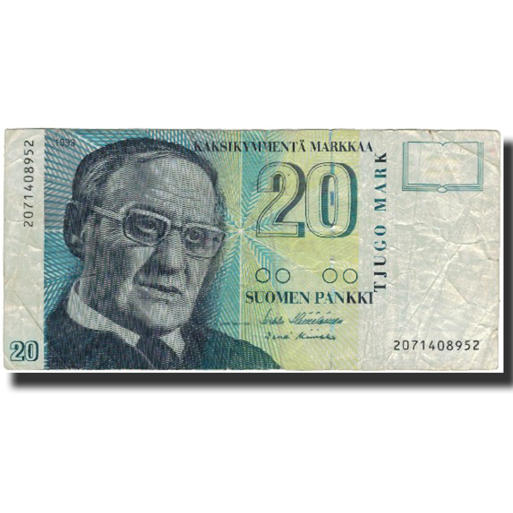 Banknote, Finland, 20 Markkaa, 1993, 1993, KM:122, F(12-15)