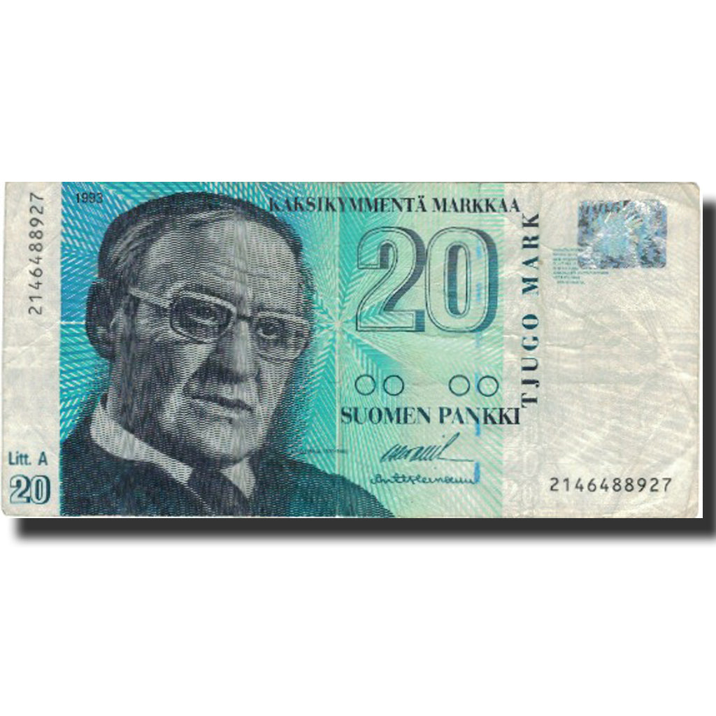 Banknote, Finland, 20 Markkaa, 1993, 1993, KM:123, VF(20-25)