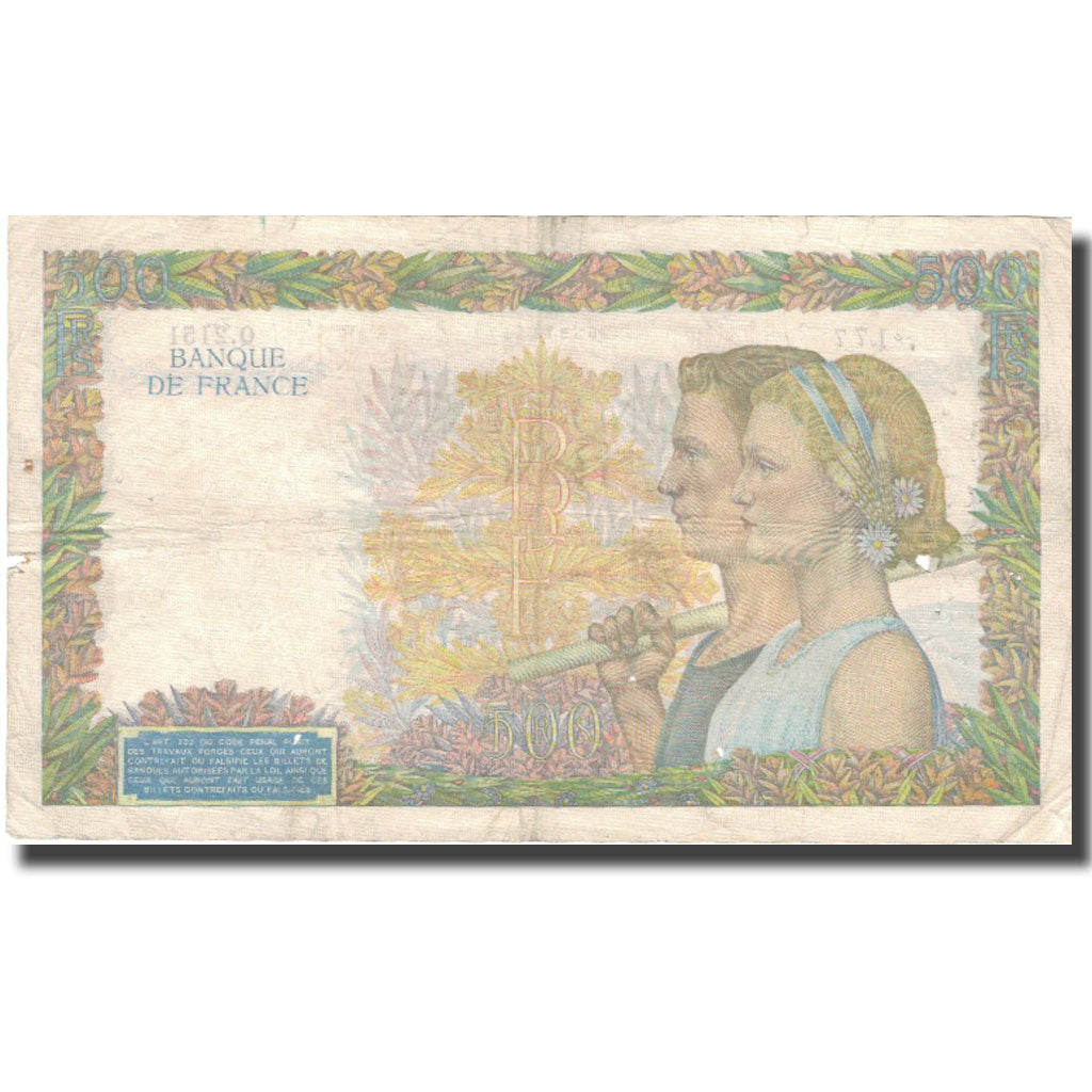 Francia, 500 Francs, La Paix, 1941, 1941-02-06, B+, Fayette:32.14, KM:95b