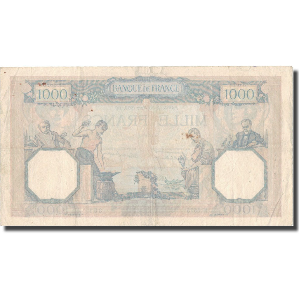 France, 1000 Francs, Cérès et Mercure, 1939, 1939-03-30, VF(20-25)