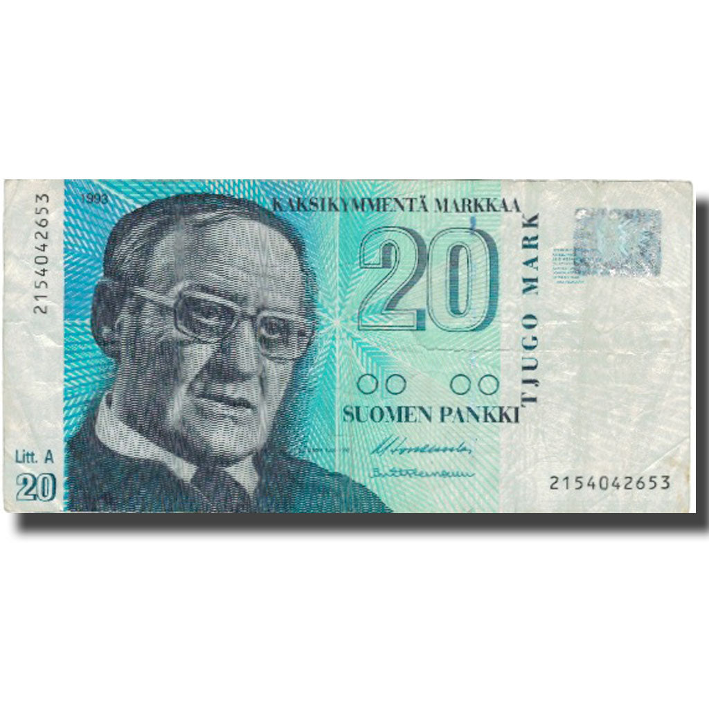 Banknote, Finland, 20 Markkaa, 1993, 1993, KM:123, VF(20-25)