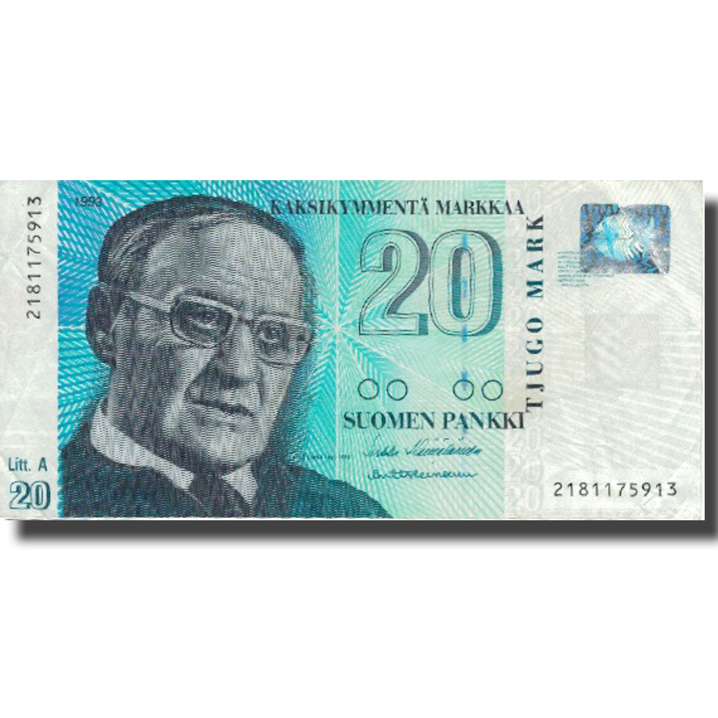 Banknote, Finland, 20 Markkaa, 1993, 1993, KM:123, VF(20-25)