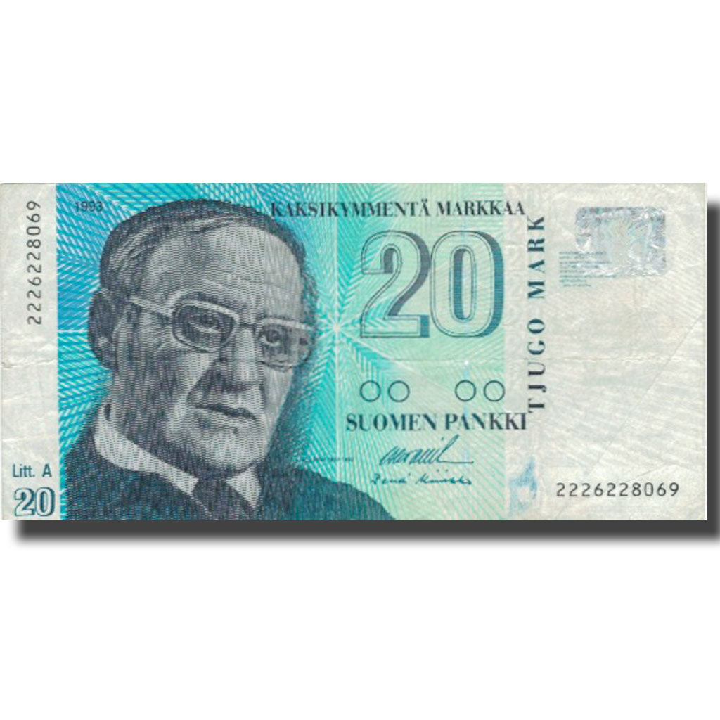 Geldschein, Finnland, 20 Markkaa, 1993, 1993, KM:123, S