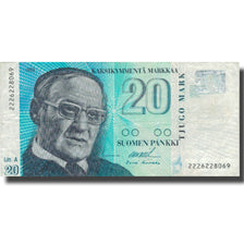 Banconote, Finlandia, 20 Markkaa, 1993, 1993, KM:123, MB