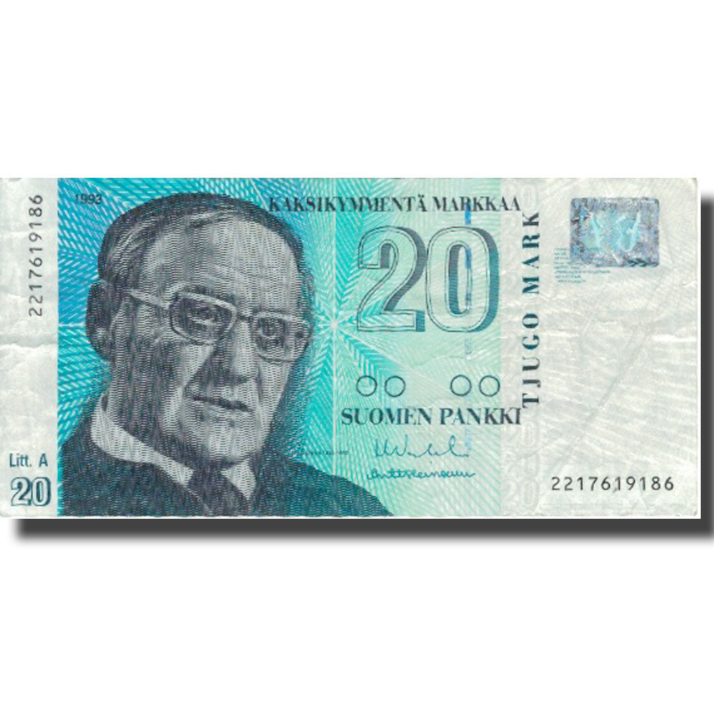 Banknote, Finland, 20 Markkaa, 1993, 1993, KM:123, VF(20-25)