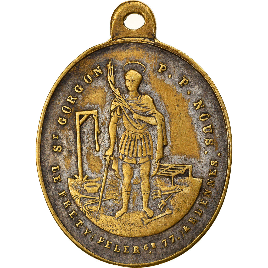 France, Medal, Saint Gorgon, Religions & beliefs, EF(40-45), Copper