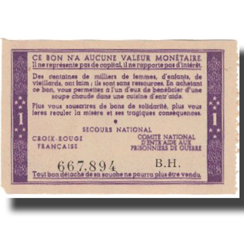 France, Secours National, 1 Franc, UNC(63)