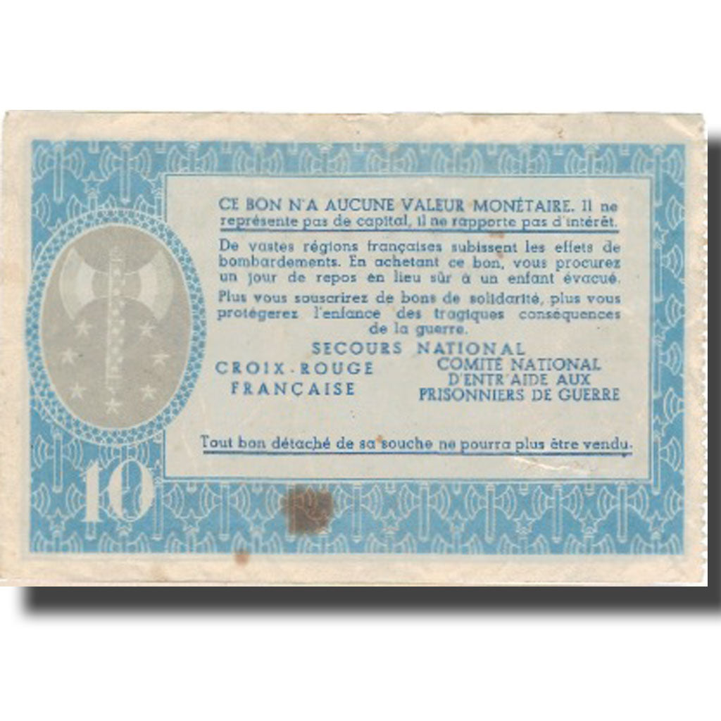 Francia, Bon de Solidarité, 10 Francs, MBC