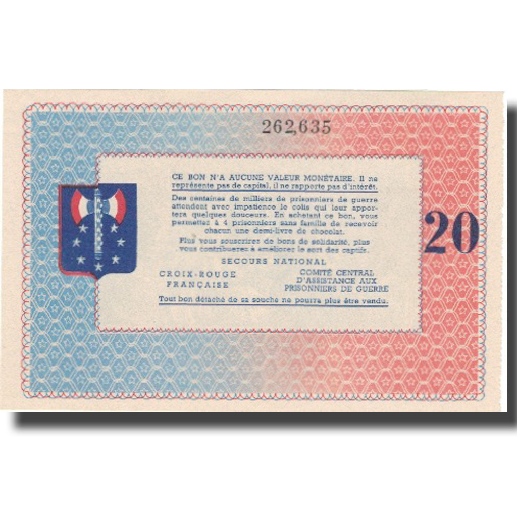 França, Comité National, 20 Francs, Undated (1941-44), UNC(65-70)