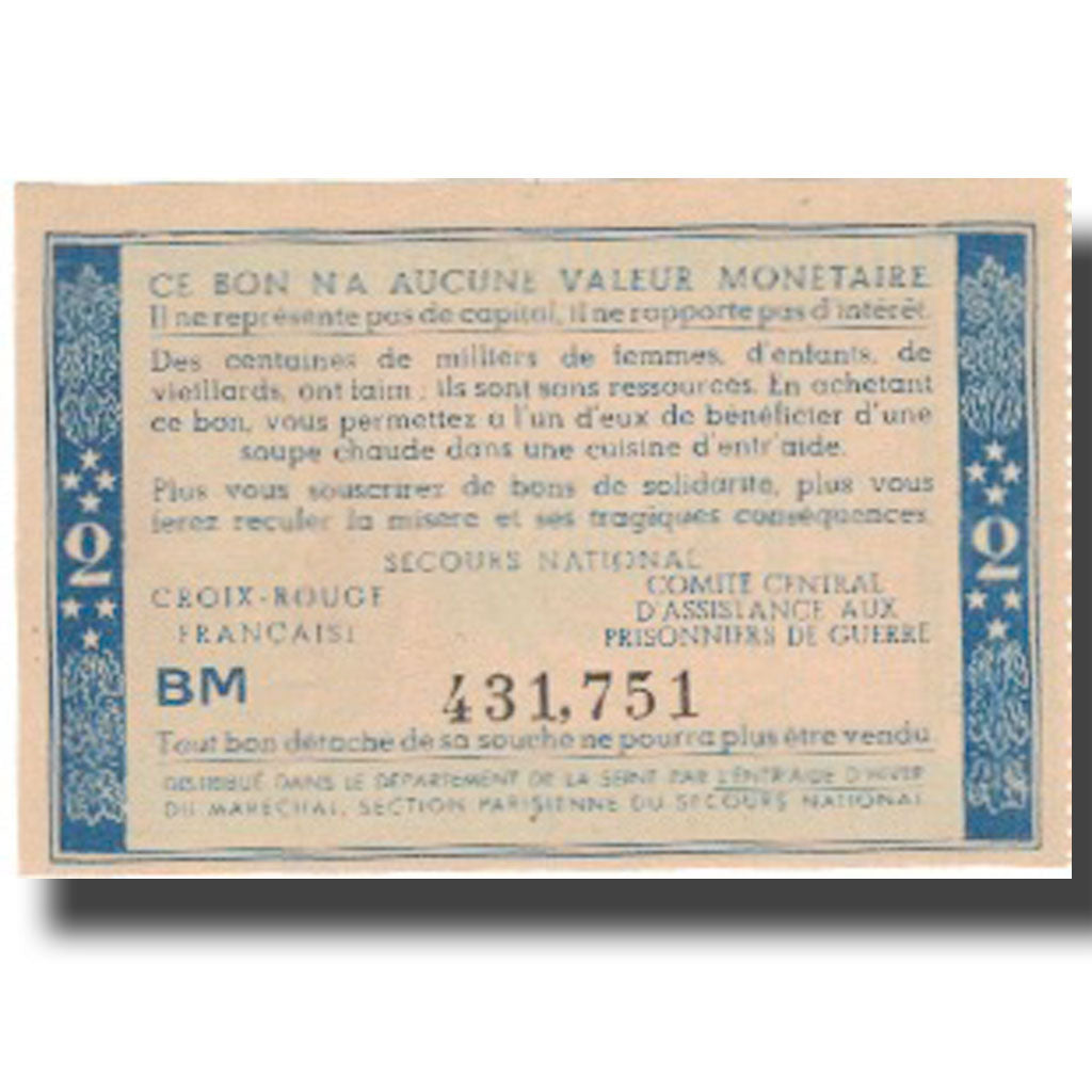 Frankreich, Bon de Solidarité, 2 Francs, 1941, UNZ