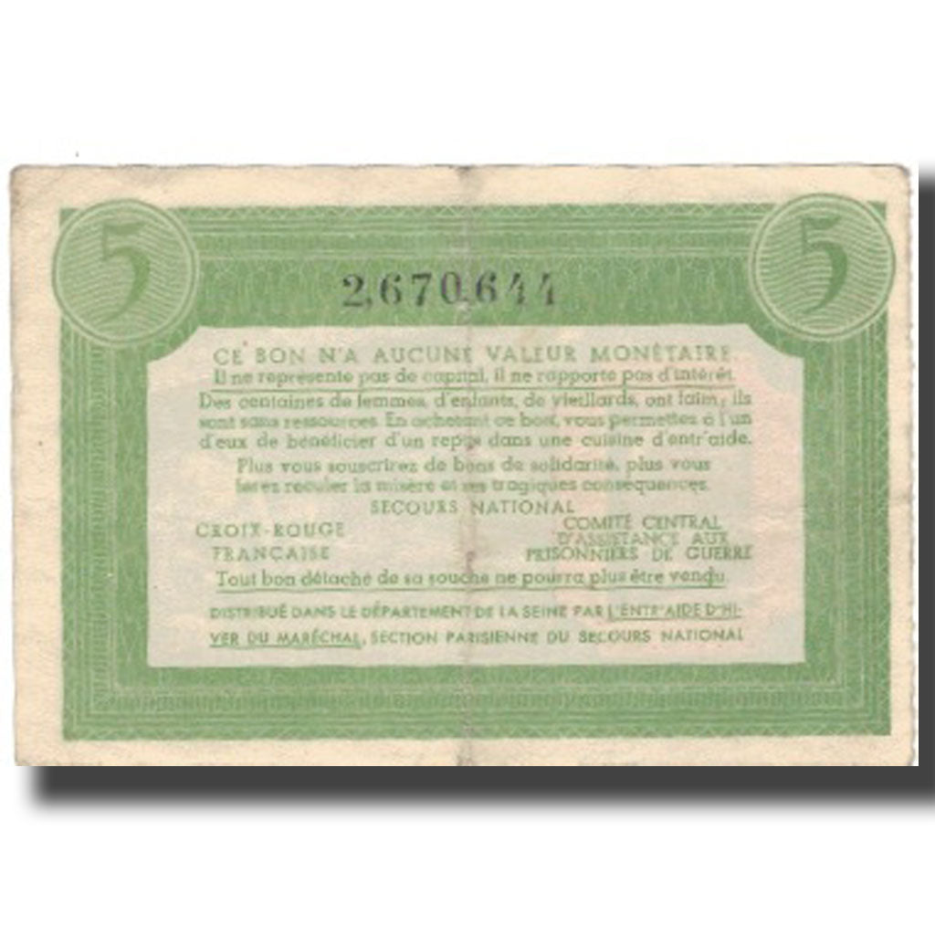 Frankrijk, Comité National, 5 Francs, TTB+